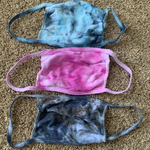 NWT blue & pink tie dye cotton face mask bundle - Picture 12 of 13
